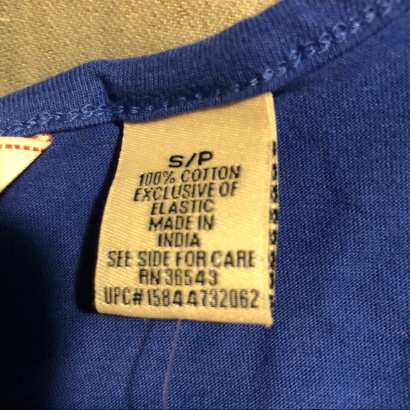 Izod Blue Shirt with crochet around neckline - Picture 6 of 7